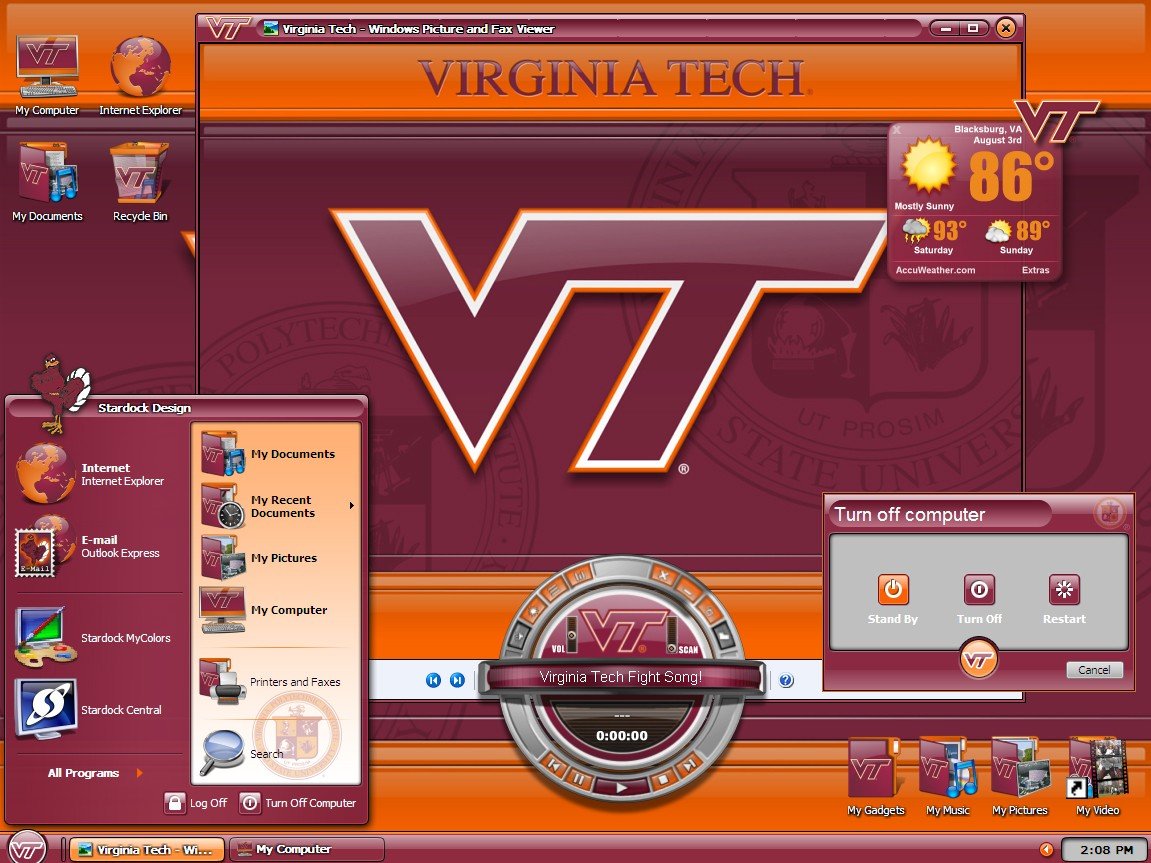 Mycolors Virginia Tech Desktop Screenshot Of