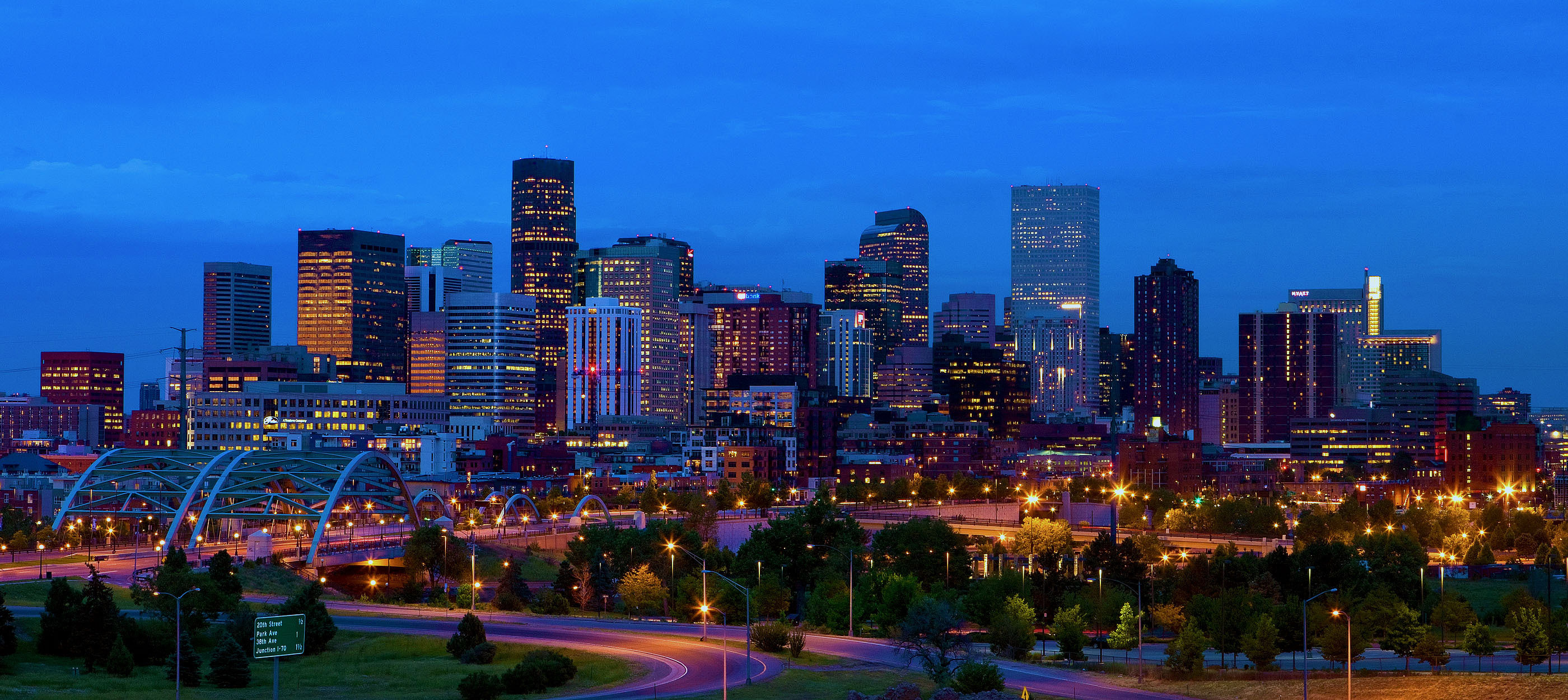 Denver Colorado Skyline At Night Wallpaper Desktop