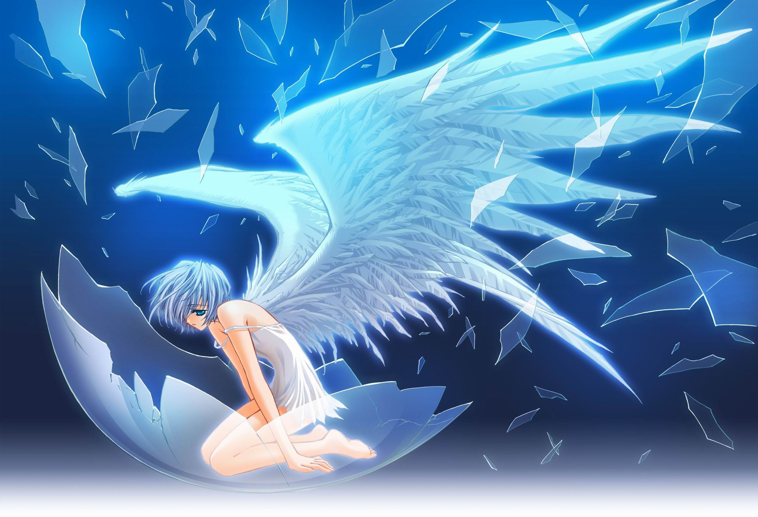 翅膀,天使,镰刀,石头,4K高清唯美动漫壁纸-千叶网