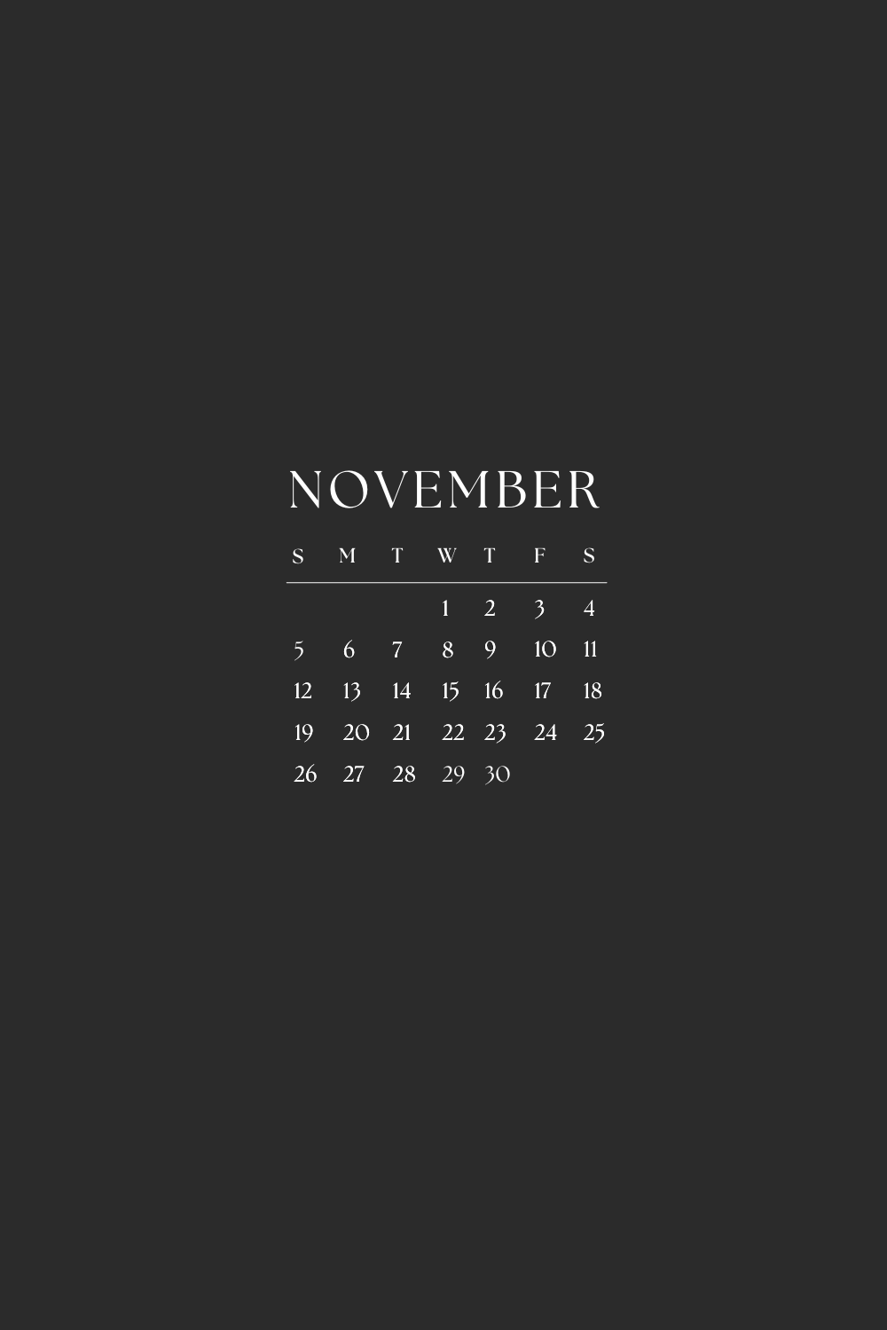 November Calendar Background