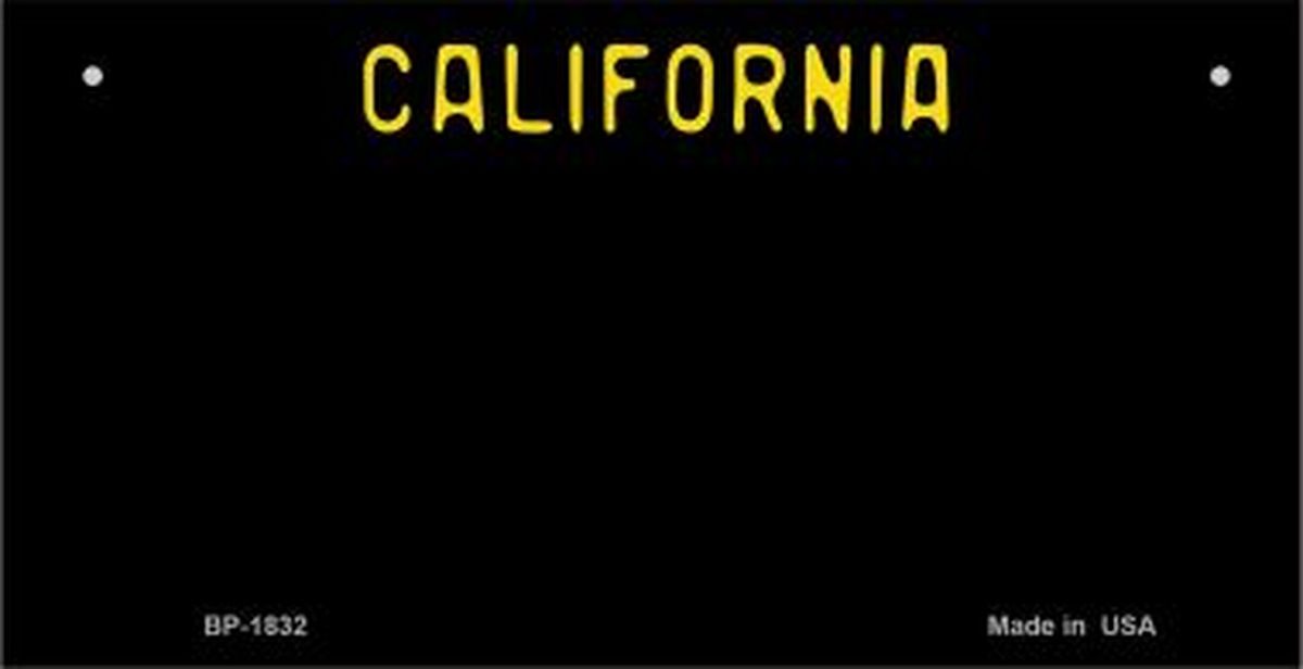 California Black State Background Novelty Bicycle License Plate