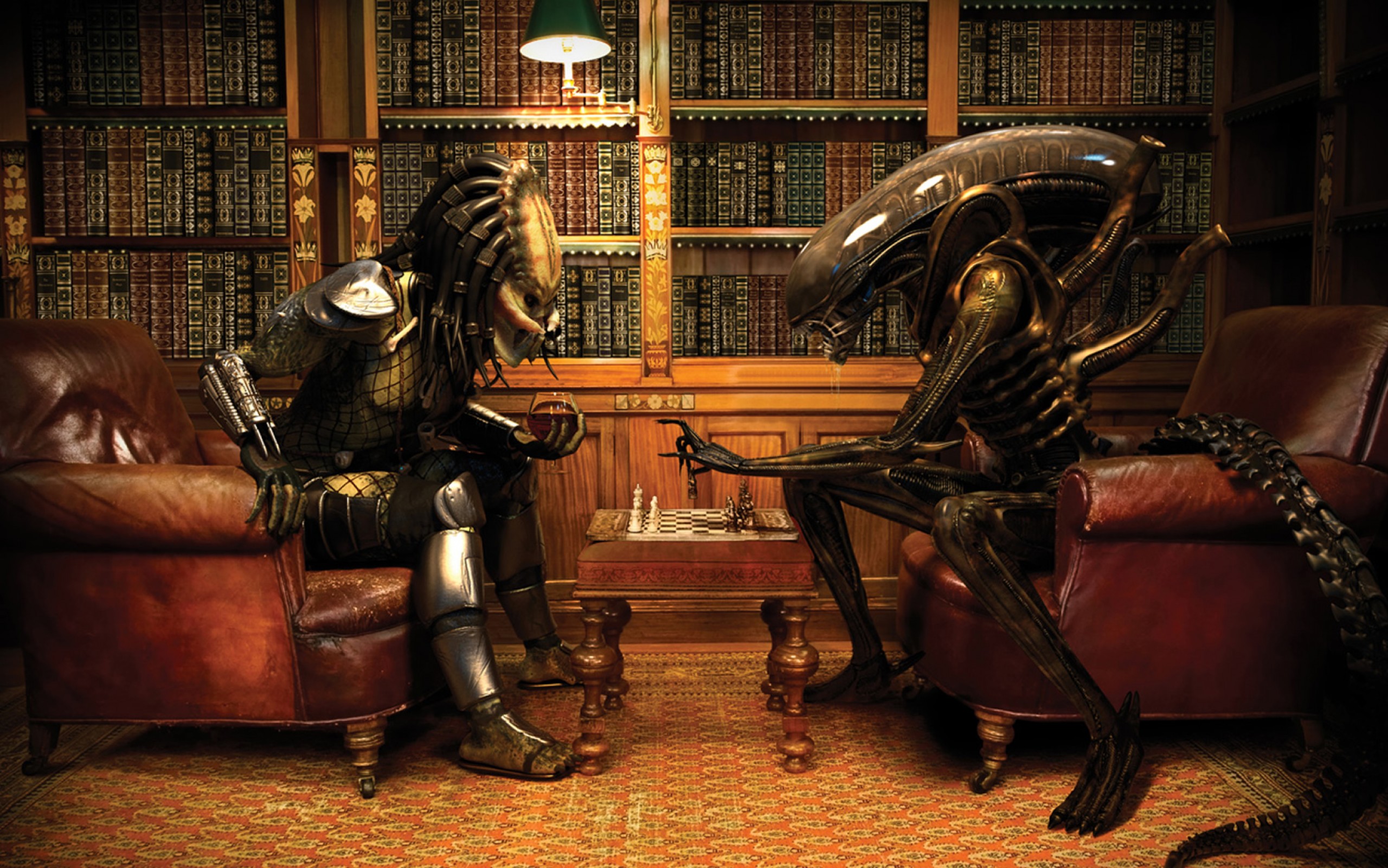 Alien Vs Predator Funny Wallpaper