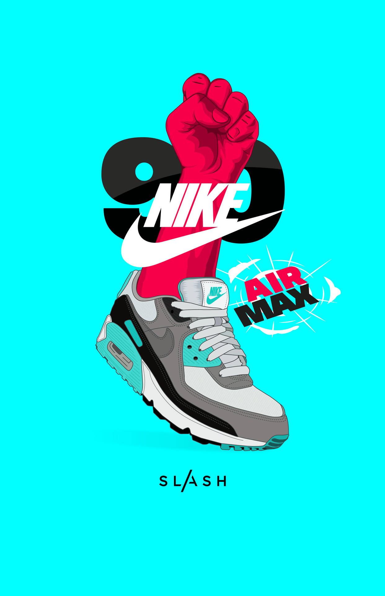 Cartoon Nike Shoes Cyan Cqb5gokys96hoa95 Wallpaper