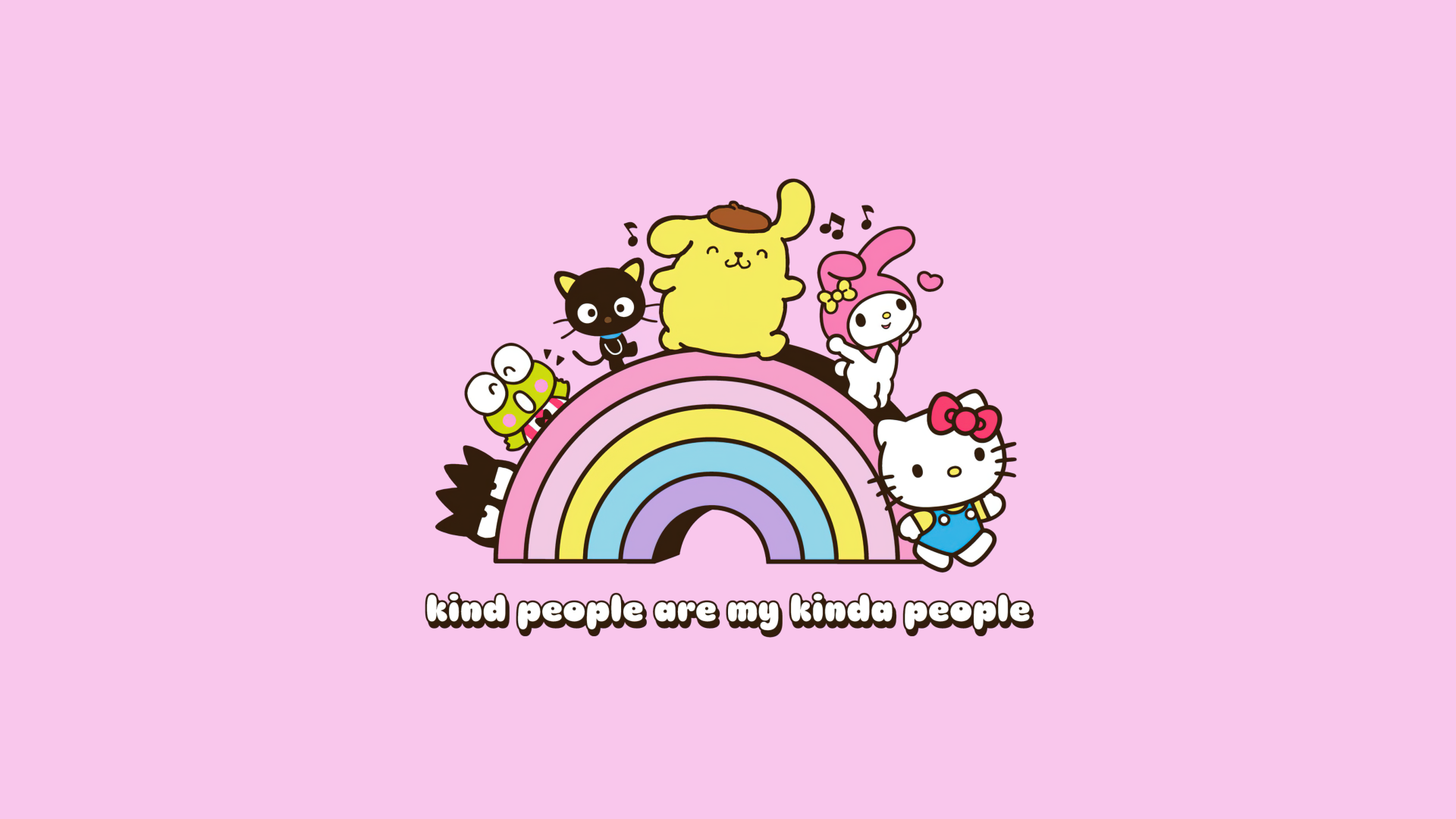Hello Kitty and Friends on a Rainbow