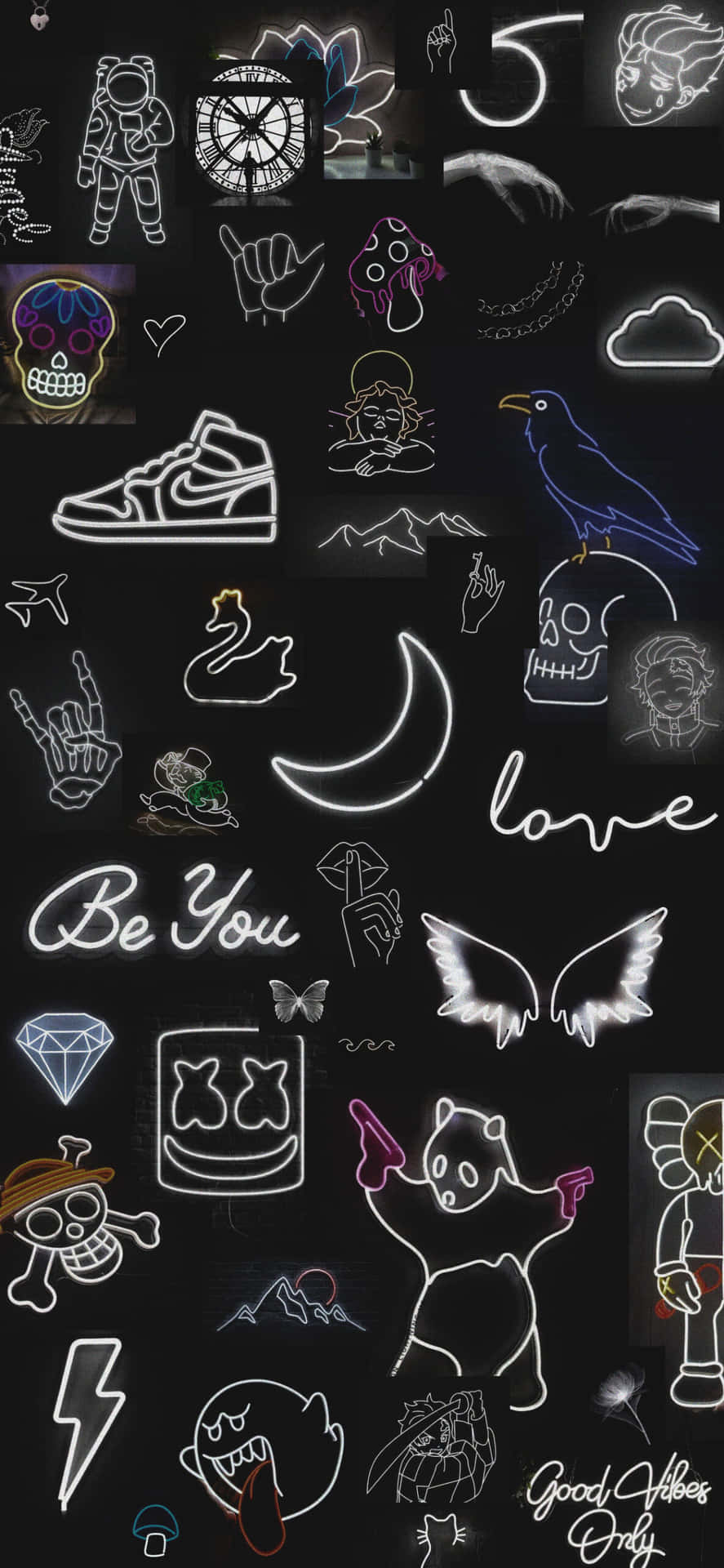Get Glowing With White Neon Wallpaper
