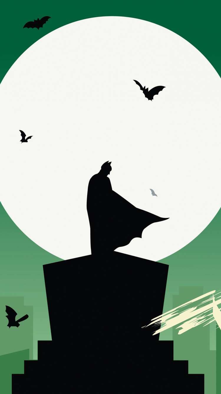 Batman And Joker Silhouette Minimal Wallpaper