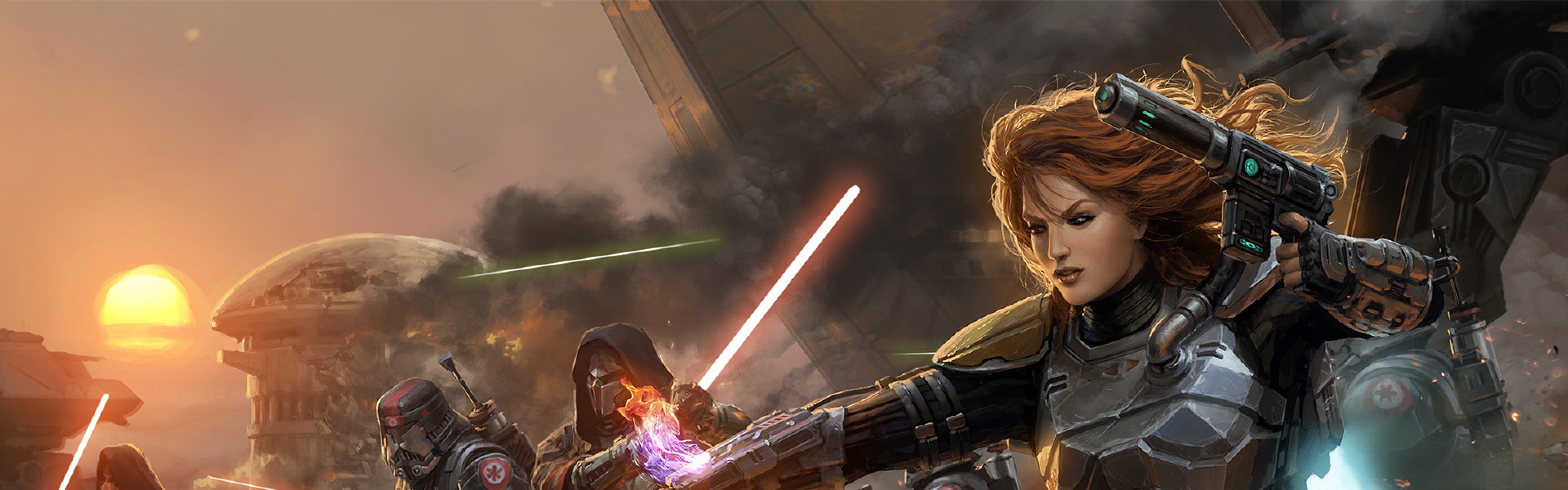 Wallpaper Star Wars The Old Republic Girl Lightsabers