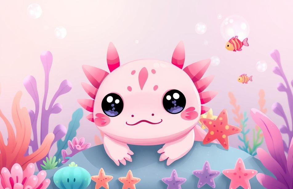 Kawaii Axolotl Wallpaper