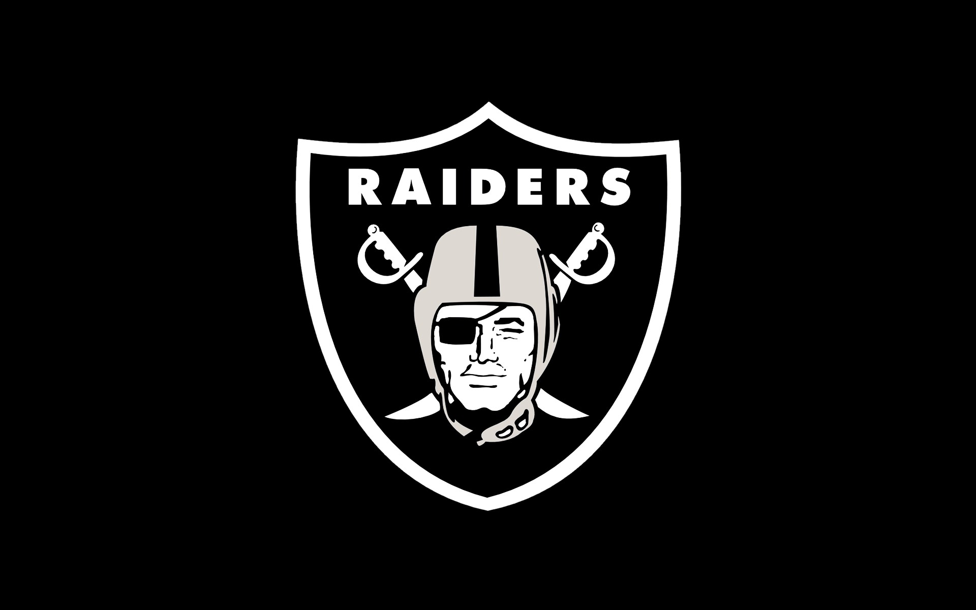 Oakland Raiders Logo On Black Background Hq Wallpaper