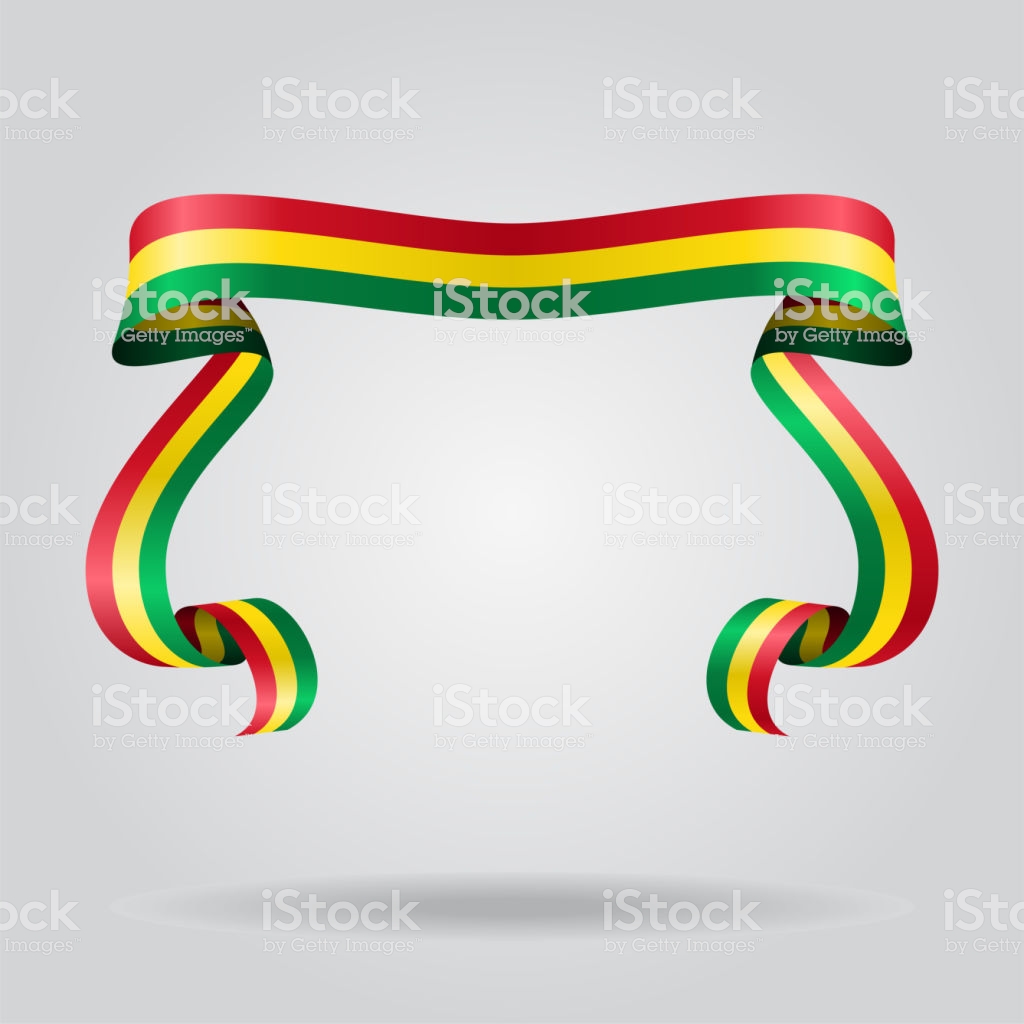 Bolivian Flag Wavy Ribbon Background Vector Illustration Stock