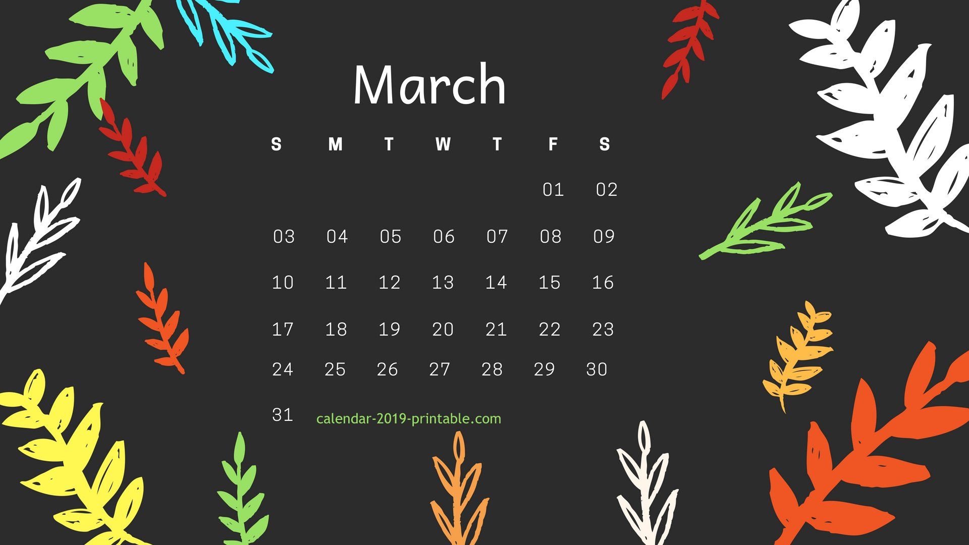 March HD Calendar Wallpaper In