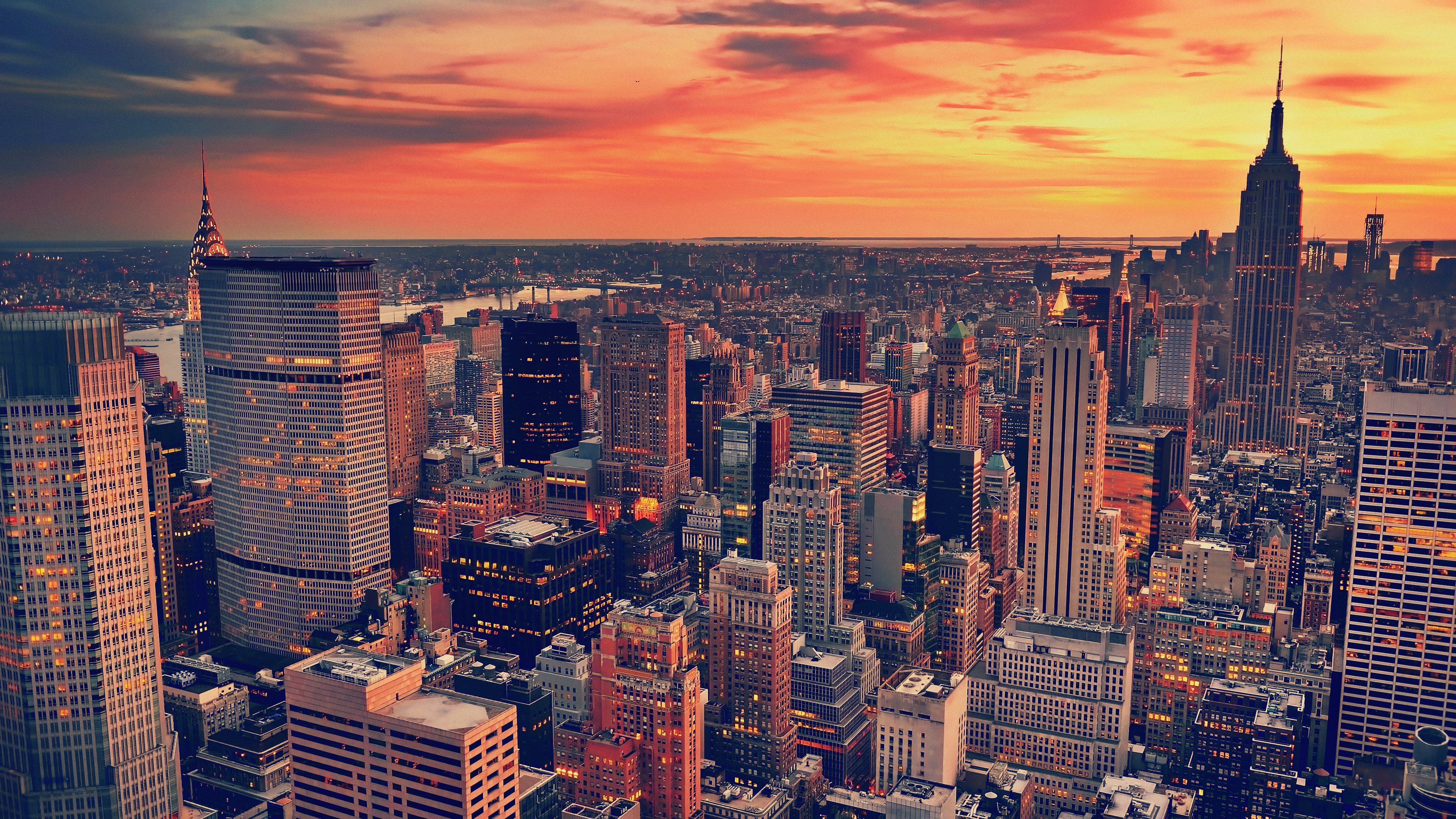 Cityscape New York City Sunset Wallpaper HD