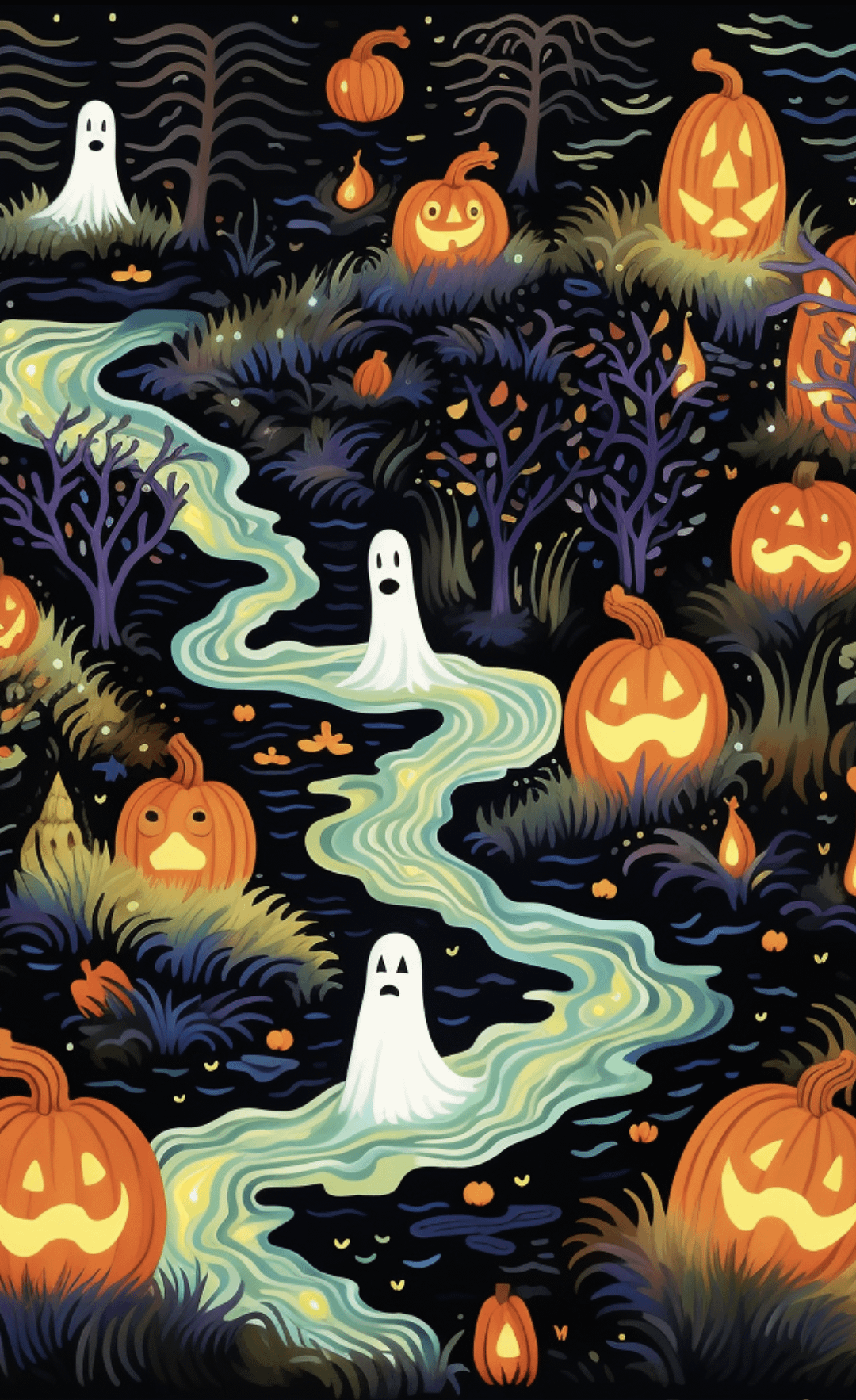 I think Midjourney makes fun Halloween phone wallpapers rhalloween