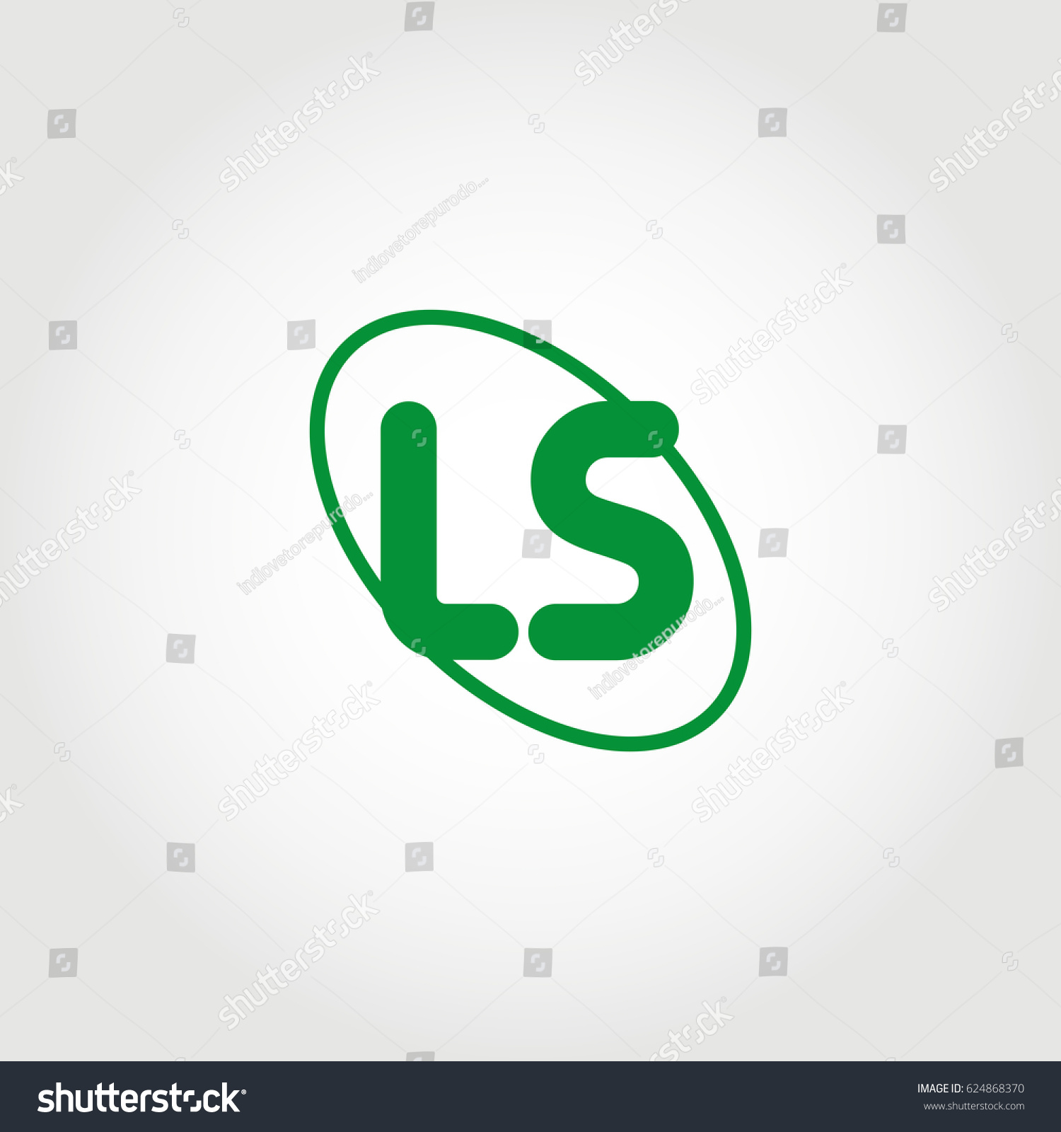 Initial Letter Ls Logo Green On Stock Vector Royalty