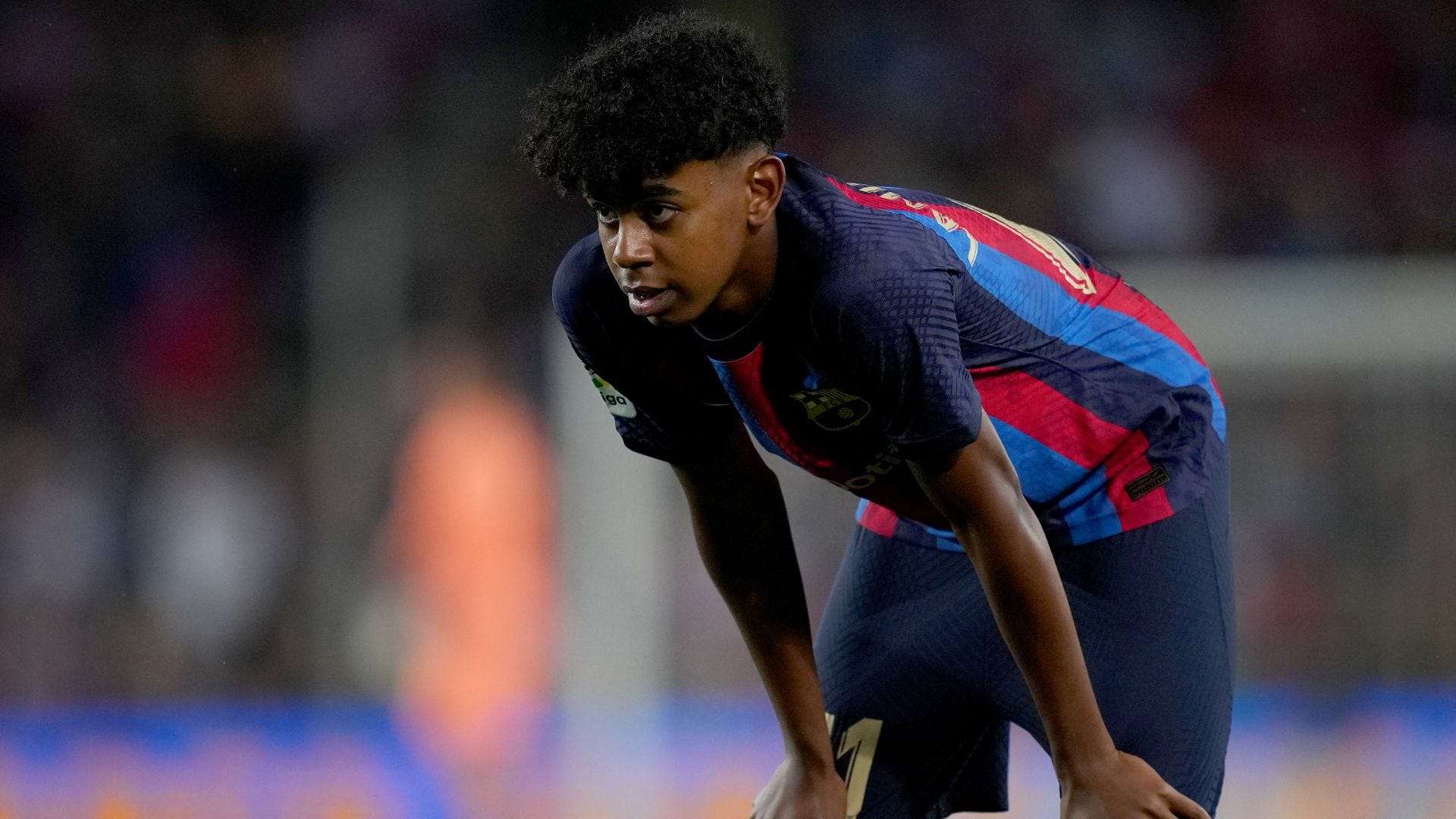 Lamine Yamal of FC Barcelona in action during a La Liga match