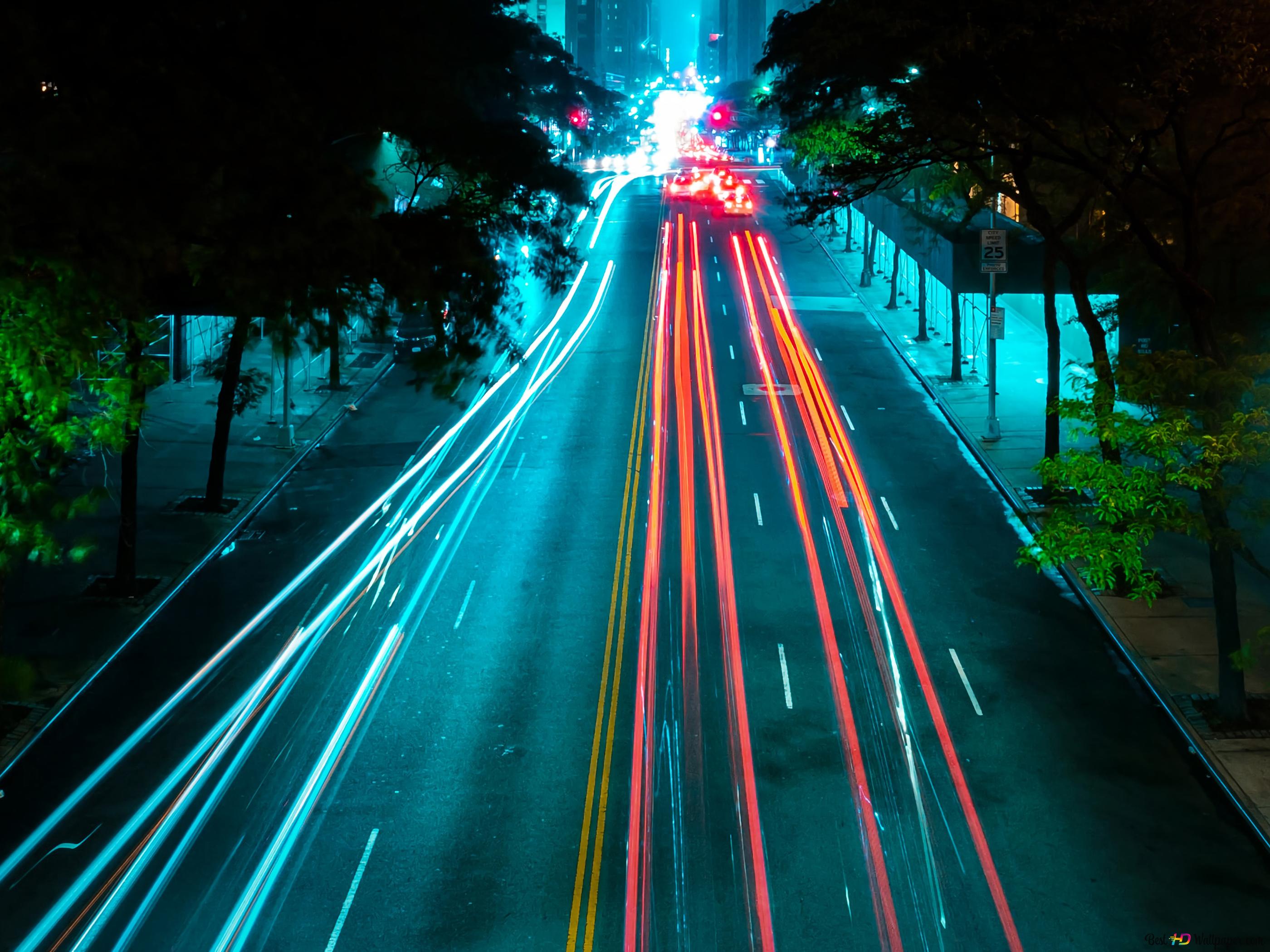 Time Lapse Of City Street Lights 4k Wallpaper
