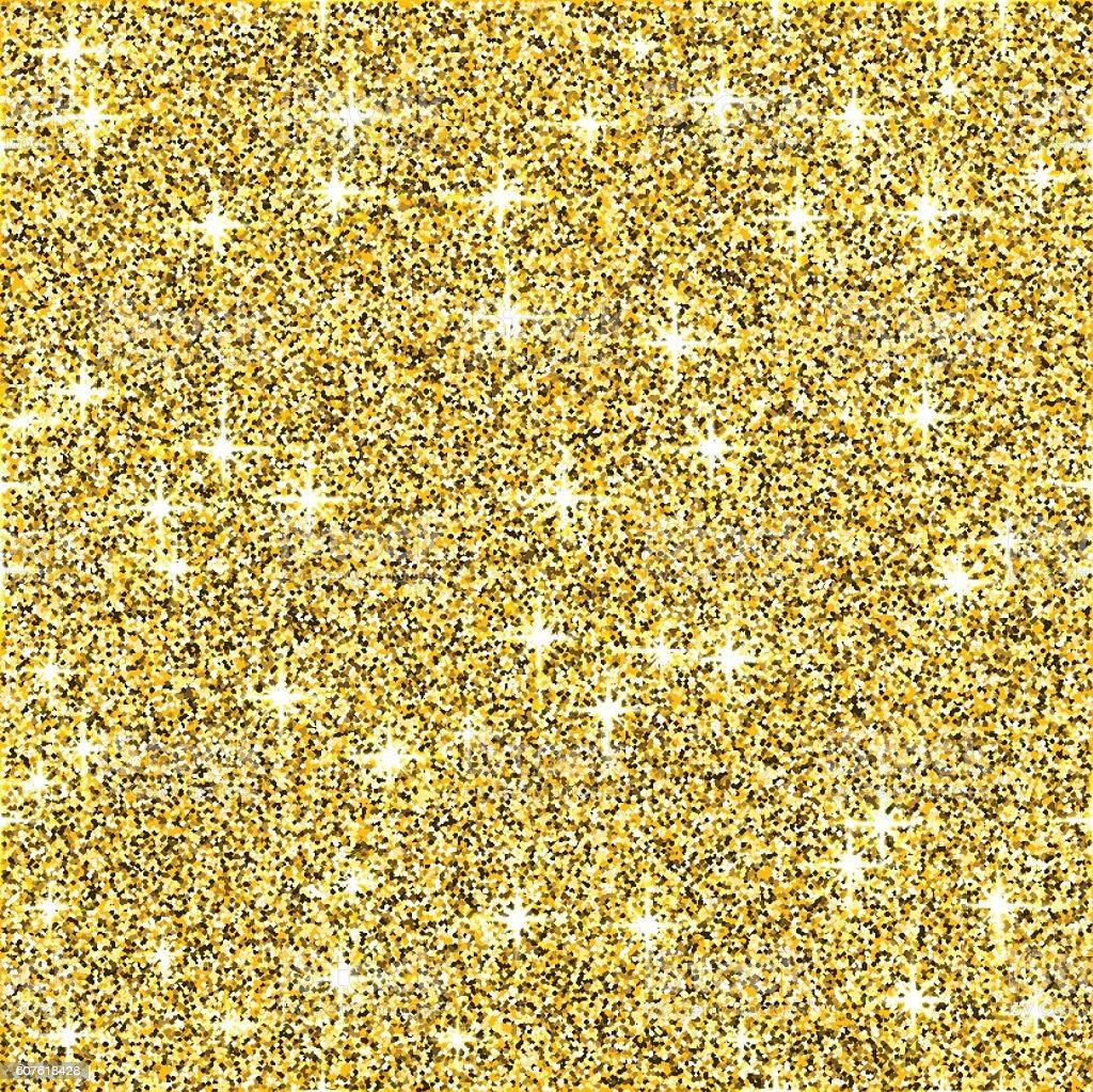 Gold Shine Glitter Vector Background Yellow Sparkle Abstract