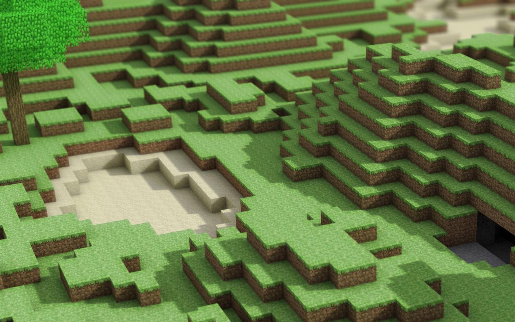 Minecraft Google Wallpaper Green Hills Background