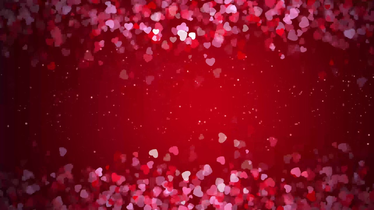 4k Shining Red Hearts HD Wedding Background