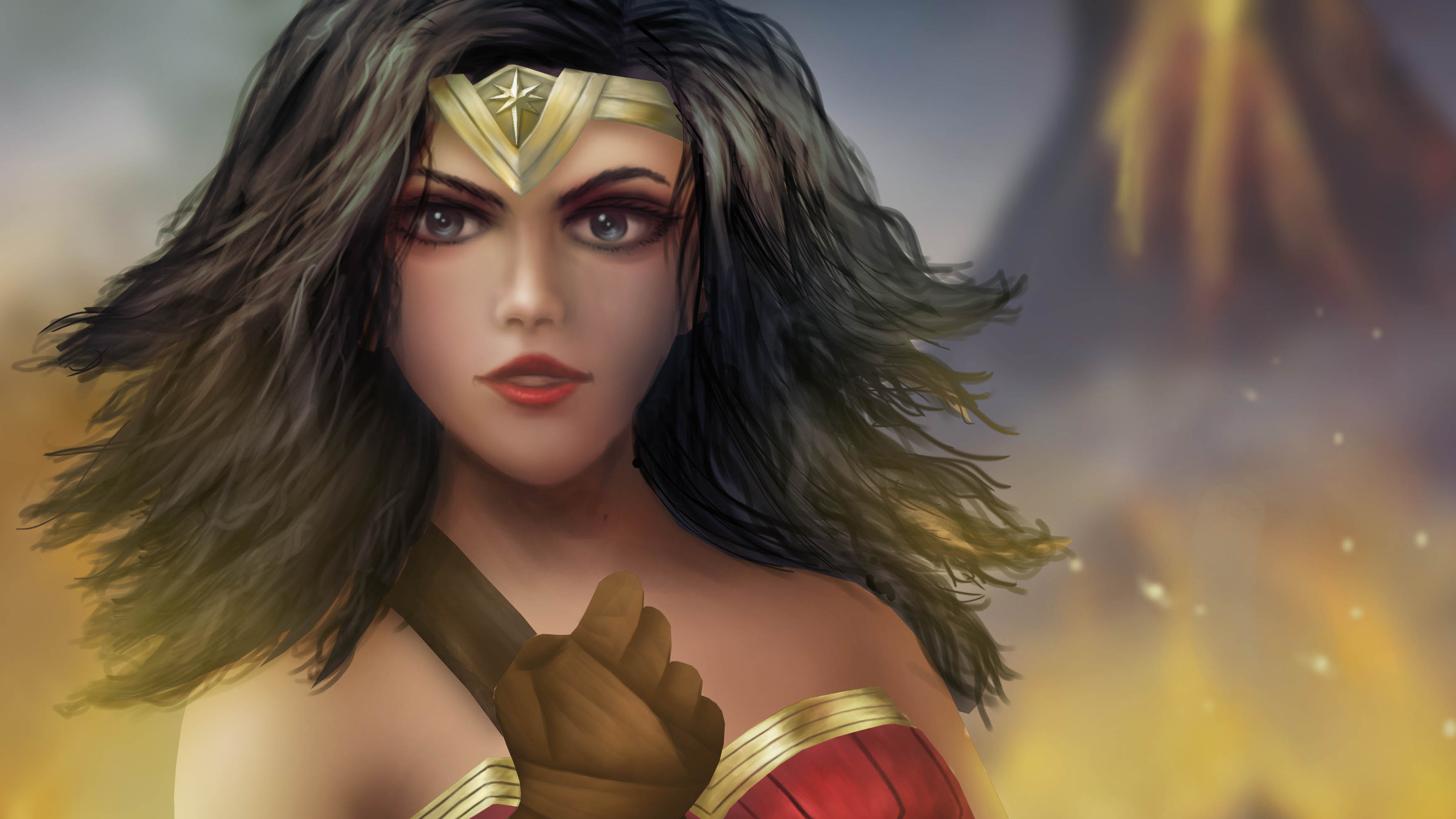 Wonder Woman Artwork New 4k Wallpaper HD Superheroes Image