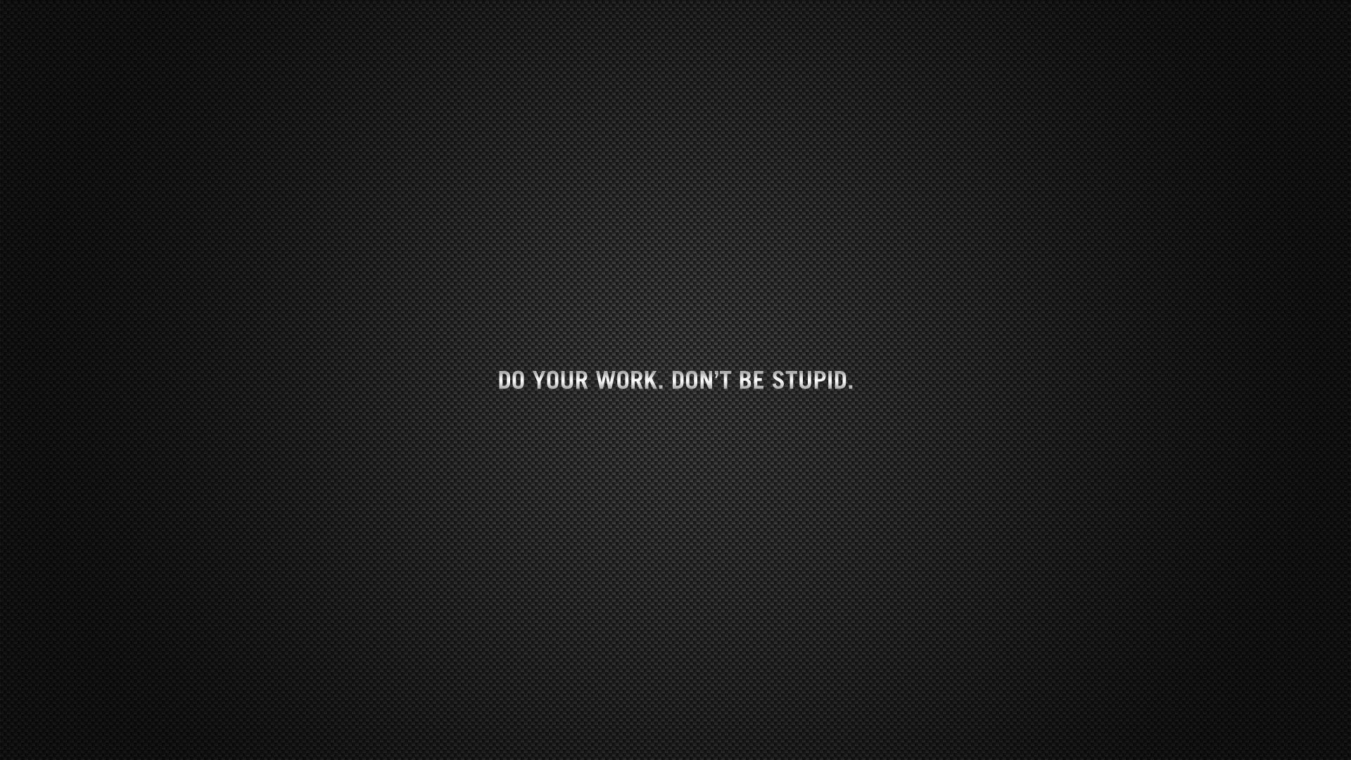 Do your work Dont be stupid wallpaper 7213 1920x1080