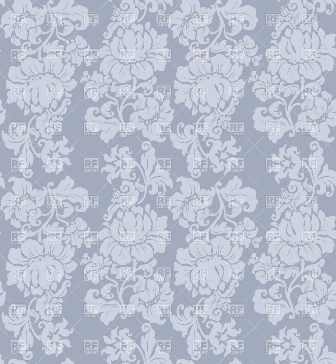 Seamless Grey Floral Victorian Wallpaper Royalty