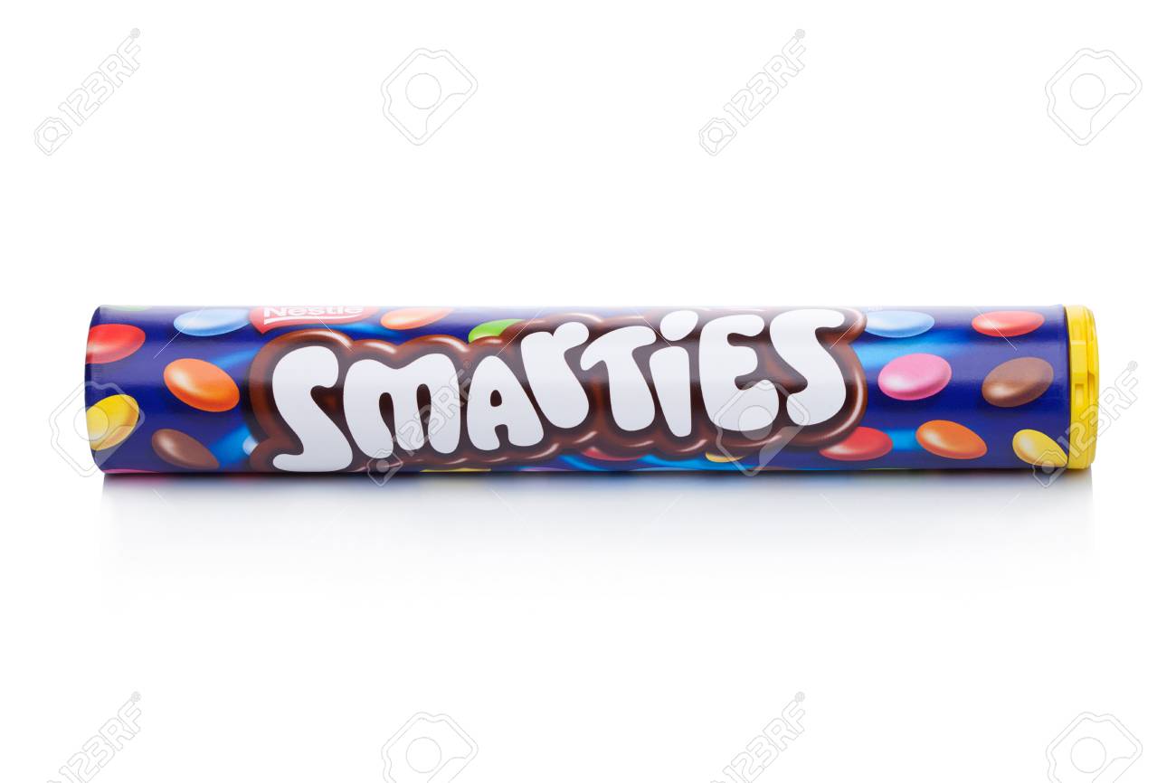 London Uk December Smarties Chocolate Sweets Tube
