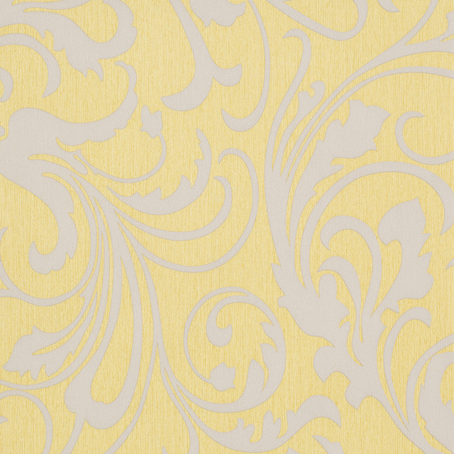 Mustard Yellow Gray Modern Adore Splashy Corsage Wallpaper