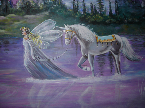 Unicorns And Fairies Nursery Mural Fairy Enchanted