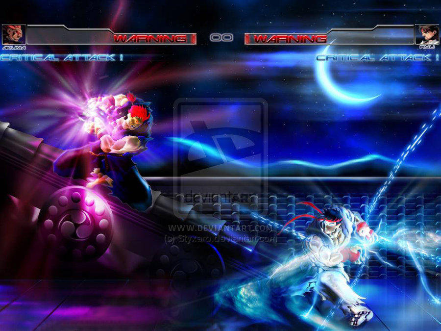 Akuma vs Ryu by Styxero on