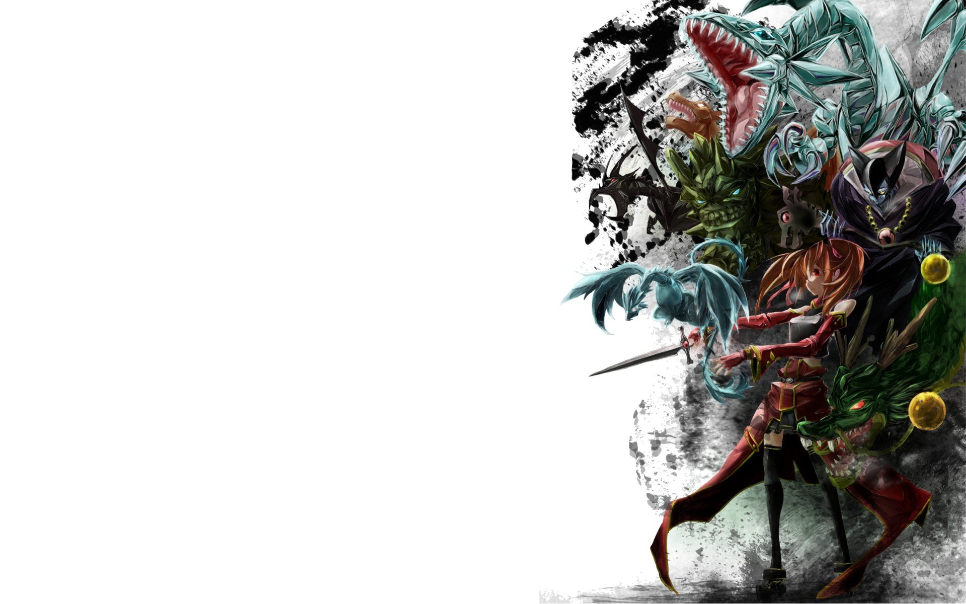  SAO White Anime monsters dragons weapons sword wallpaper background