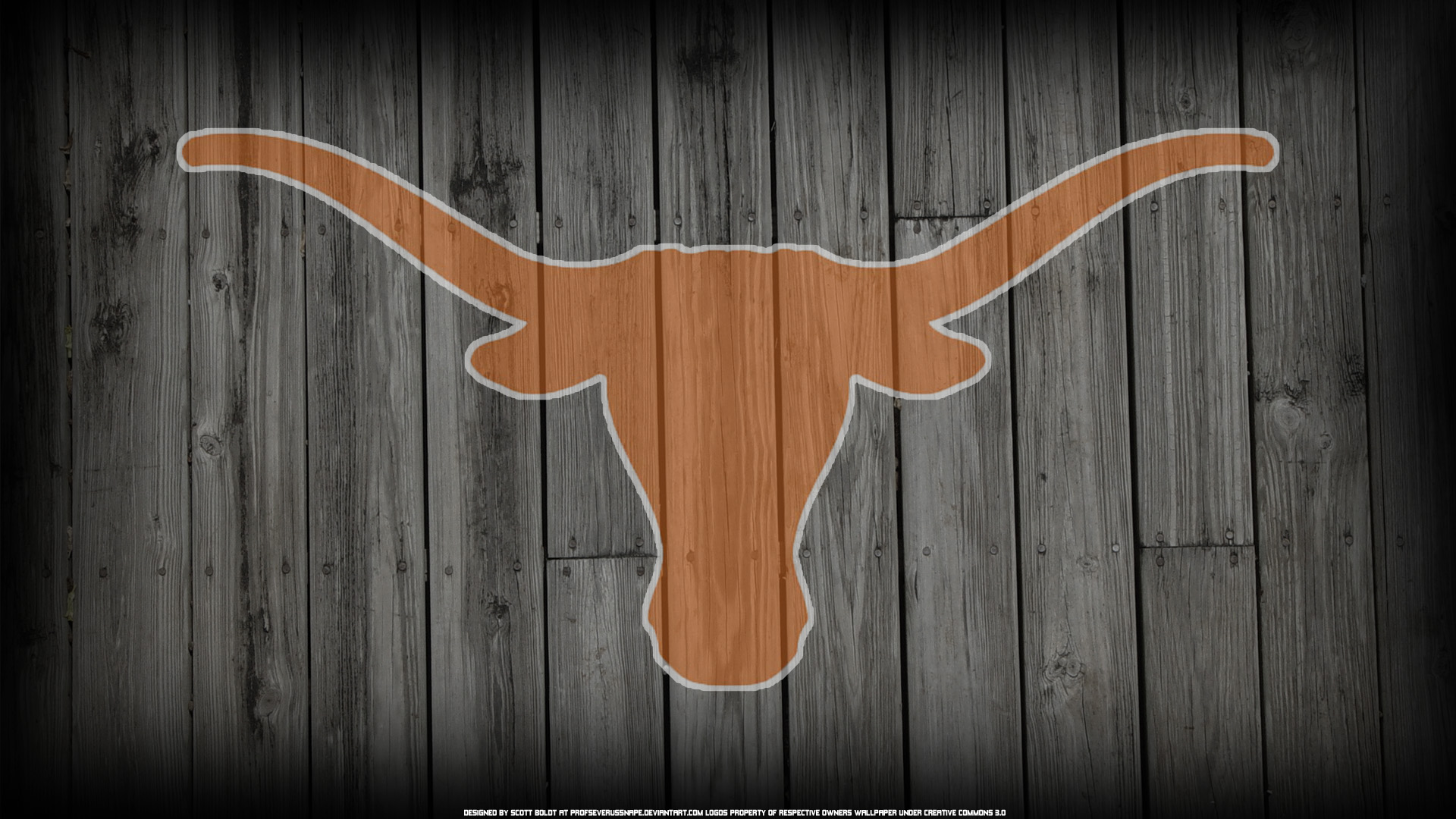 Texas Longhorns Logo on Wood Background by ProfSeverusSnape