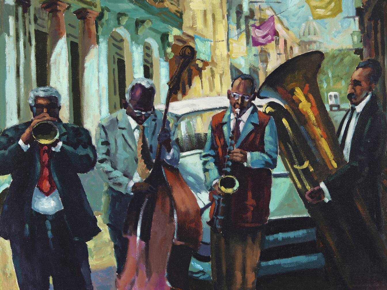 Jazz Paintings Art Print Oil