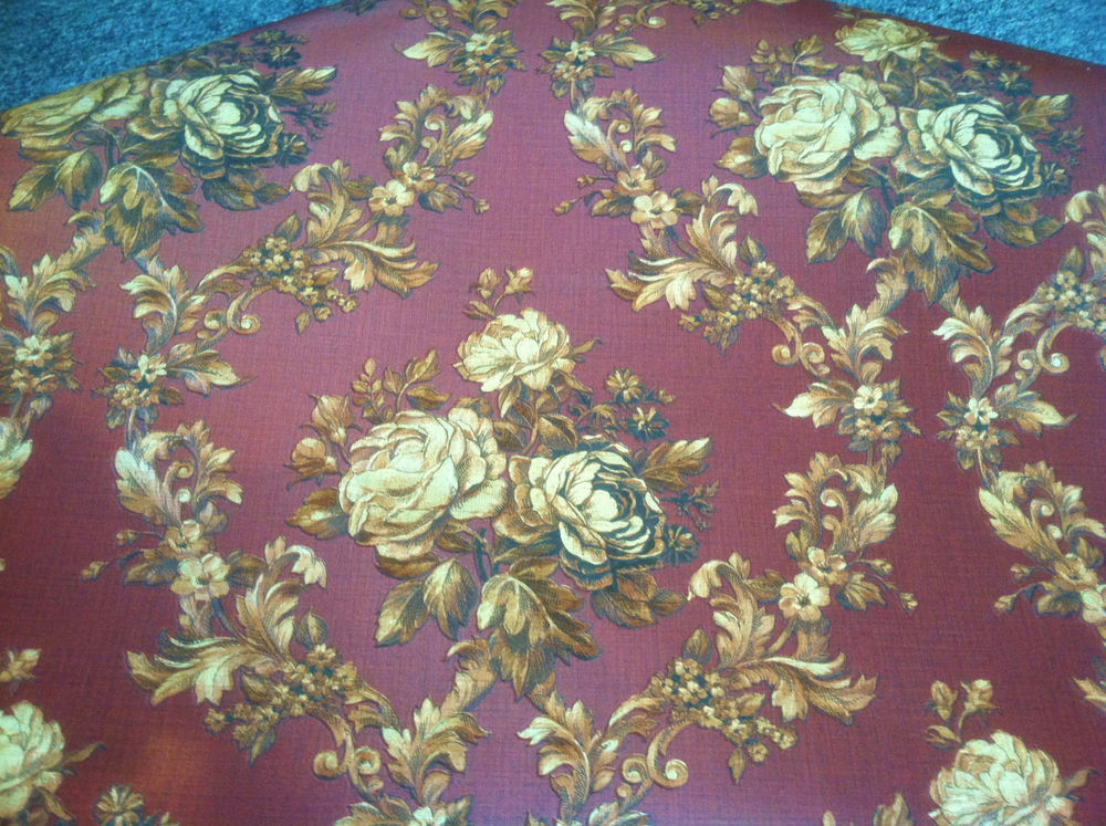 Dark Red Vintage Floral Victorian Wallpaper Fd63753 Double Roll