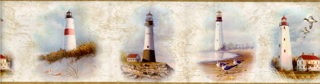Lighthouse Coast Wallpaper Border