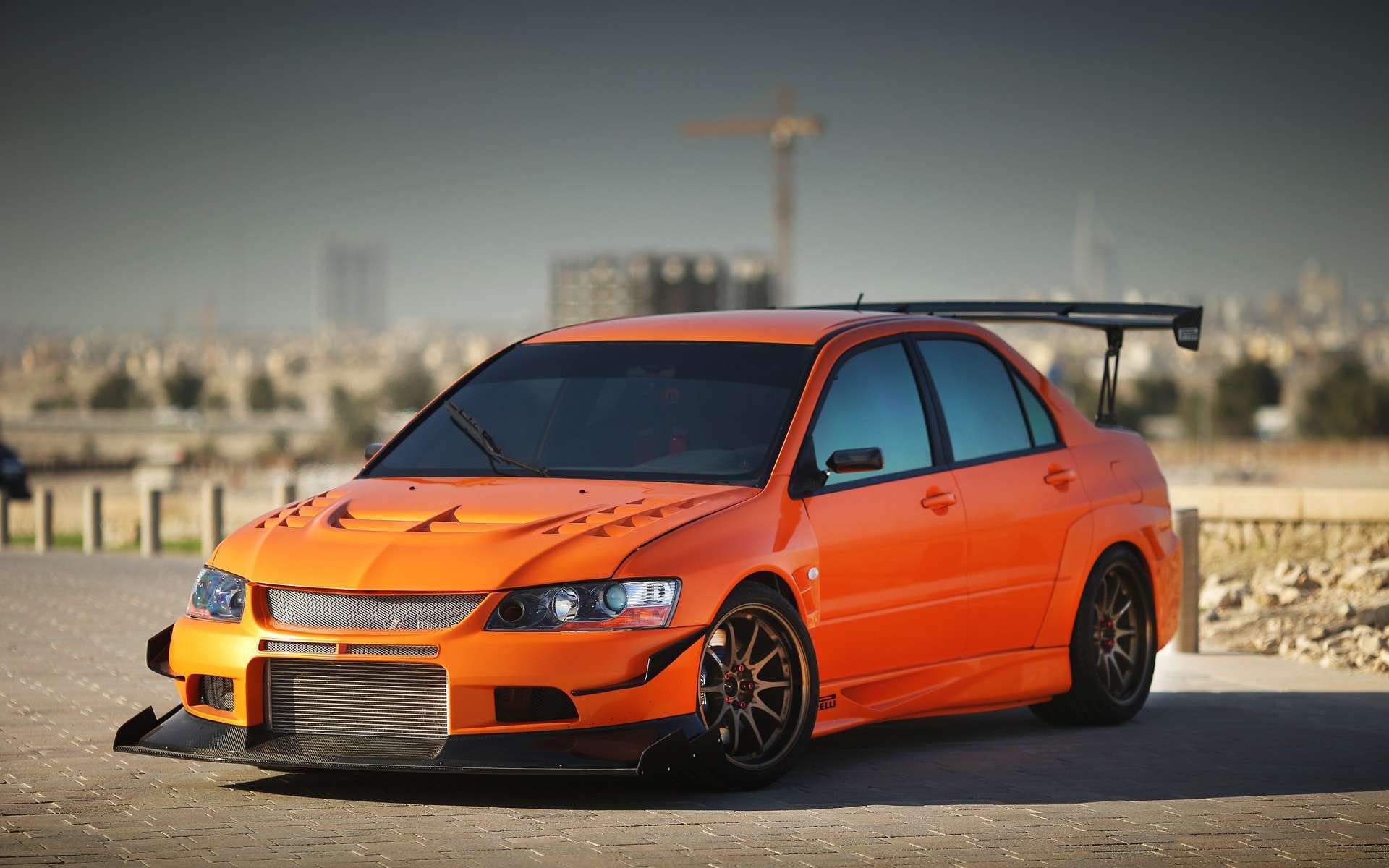 lancer mitsubishi lancer evolution ix orange cars evo wallpaper Car