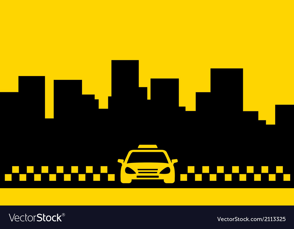 Yellow Taxi Backdrop Transport Background Vector Image