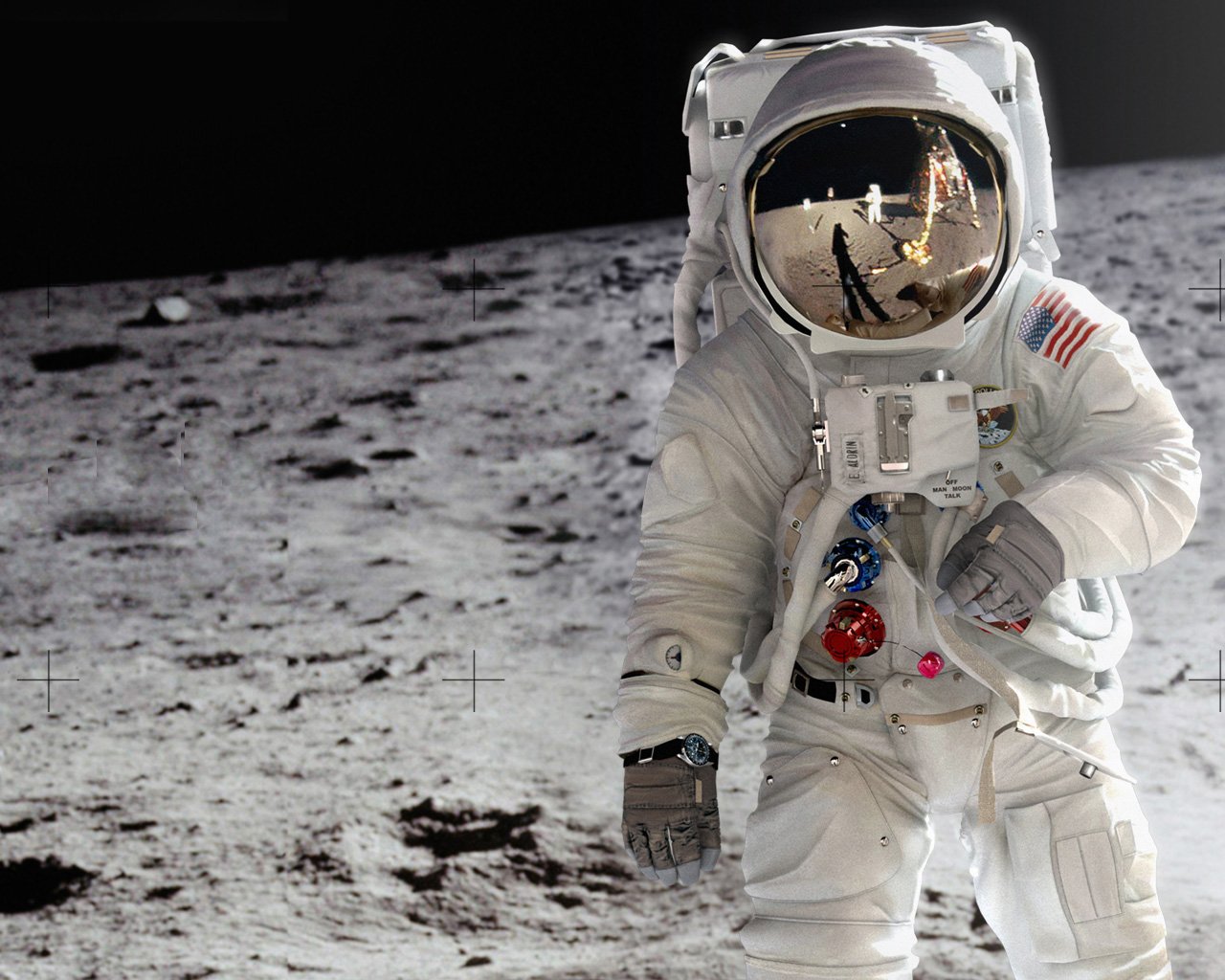 Amazing Astronaut in Moon Wallpaper 1280x1024 Desktop Wallpaper
