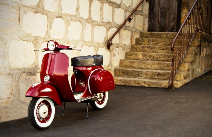 Red Vintage Vespa Scooters Wallpaper High Quality