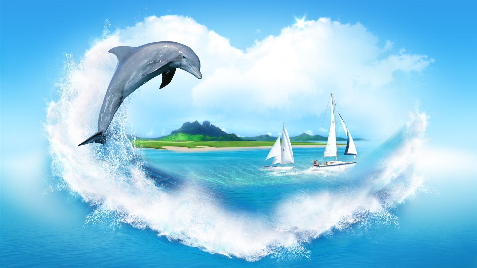 Dolphin Desktop Themes Wallpaper Image