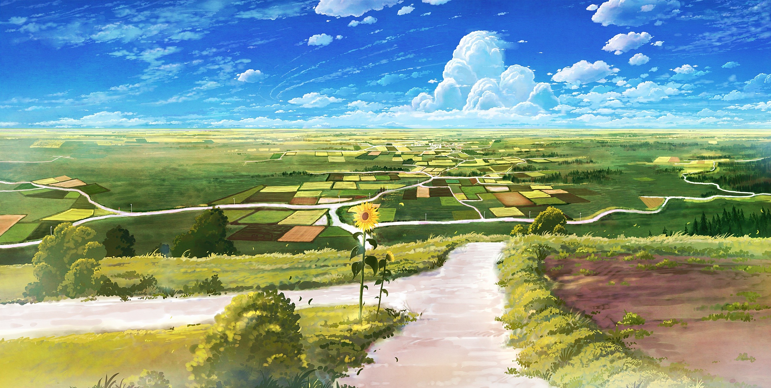 Anime Scenery Landscape Desktop Wallpaper HD Image