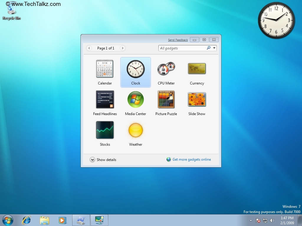 Windows Configure Desktop Gadgets A Html