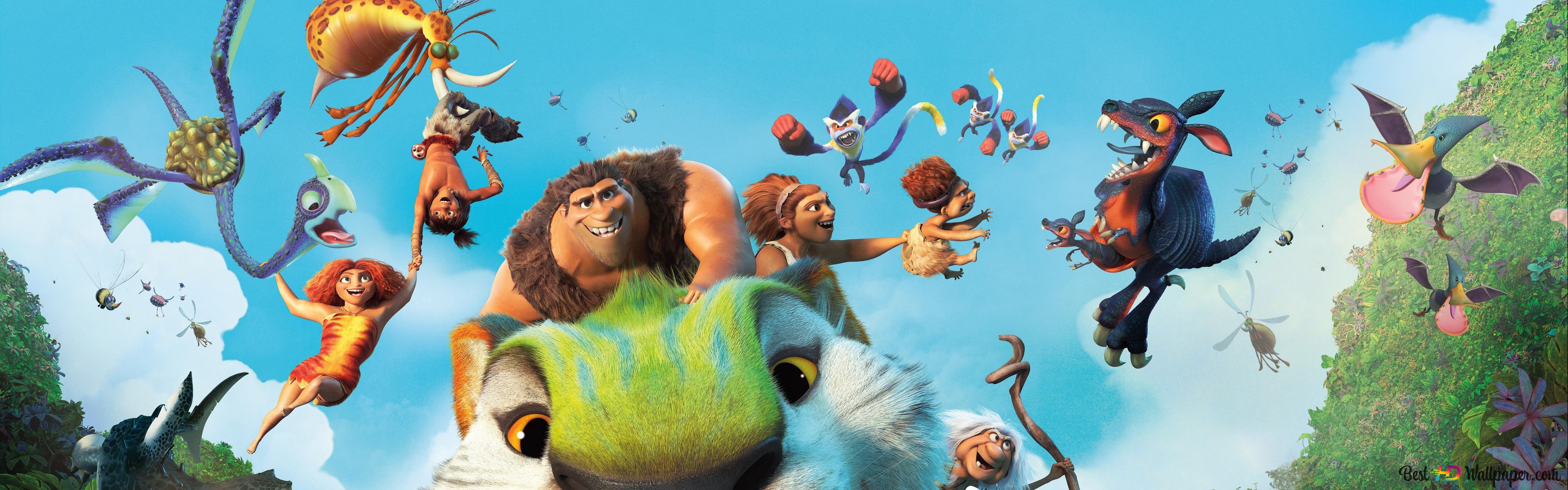 The Croods Animated Movie S Colorful Characters Are Fun Together 8k Wallpaper