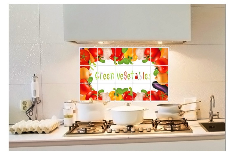 Free shipping removable green vegetable kitchen cabinet stove wall 787x525