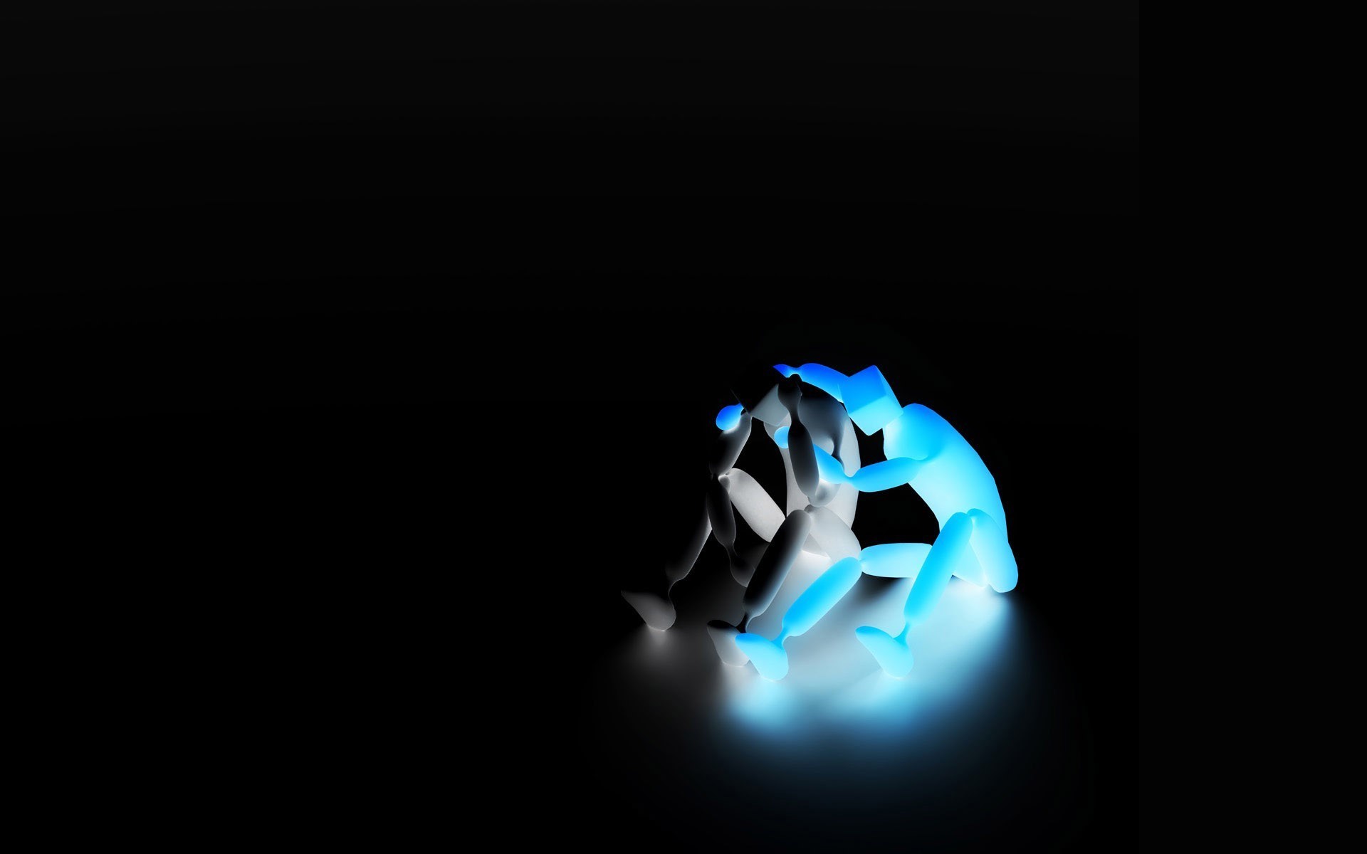 black and shining blue statue with black background HD Wallpapers 1920