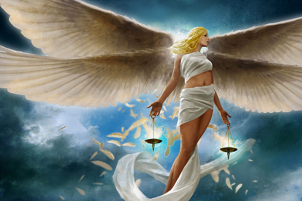 3d Angel Of Justice Girl Libra Balanza Balance Wallpaper