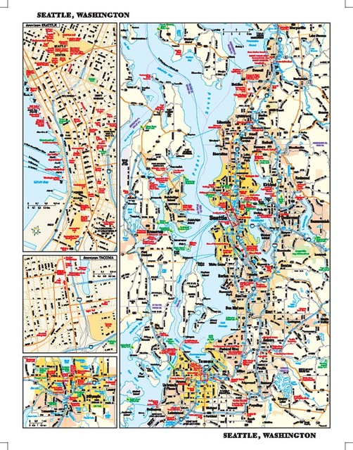 Free download Seattle WA City Map Wall Art contemporary wallpaper