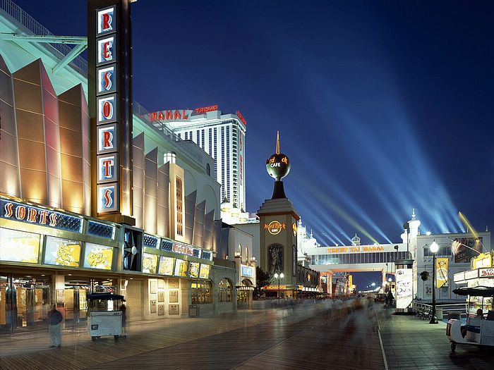 Vol Boardwalk Casinos At Dusk Atlantic City New Jersey Photo