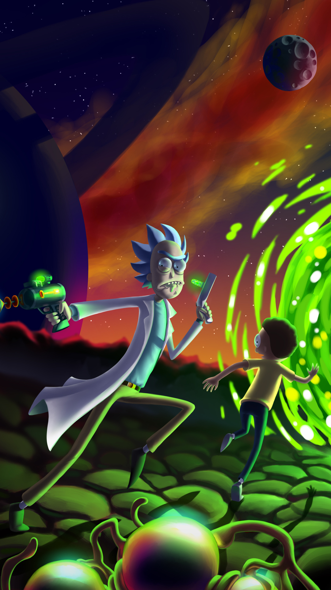 iPhone Rick And Morty Portal Wallpaper Foto Terbaik