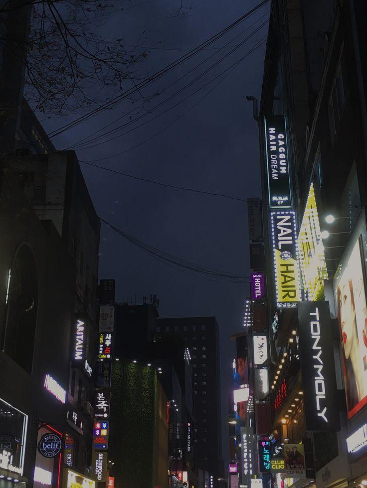 Seoul Korea Aestethic Street City Night Aesthetic